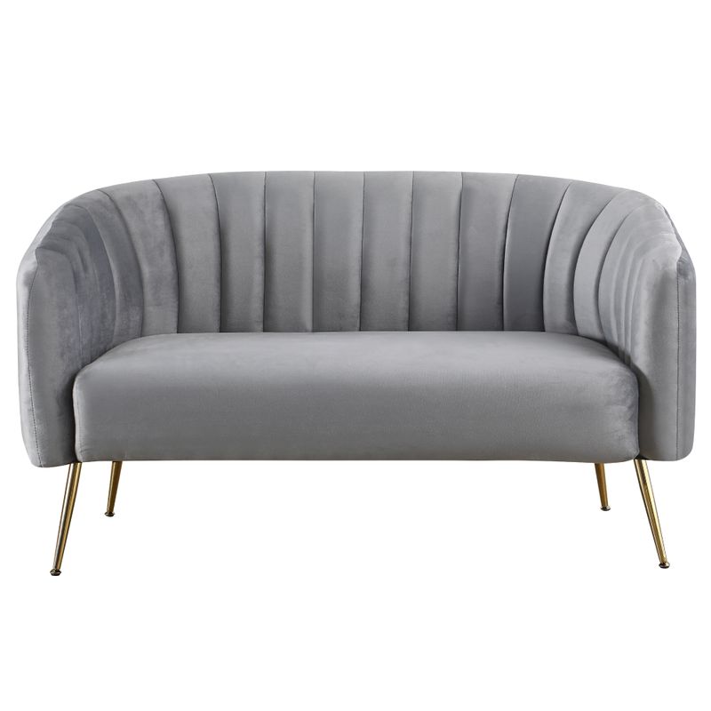 Dizajnový 2-sed, sivá Velvet látka, kov gold chróm zlatý, BAGY