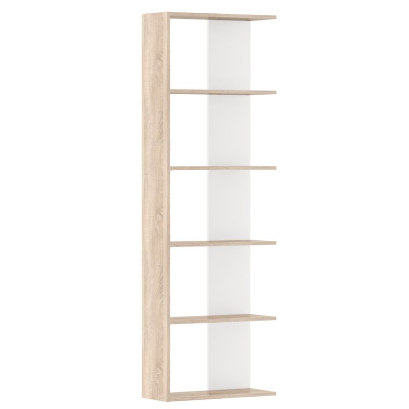 Regál, 60cm, dub sonoma, biely, AGATIO