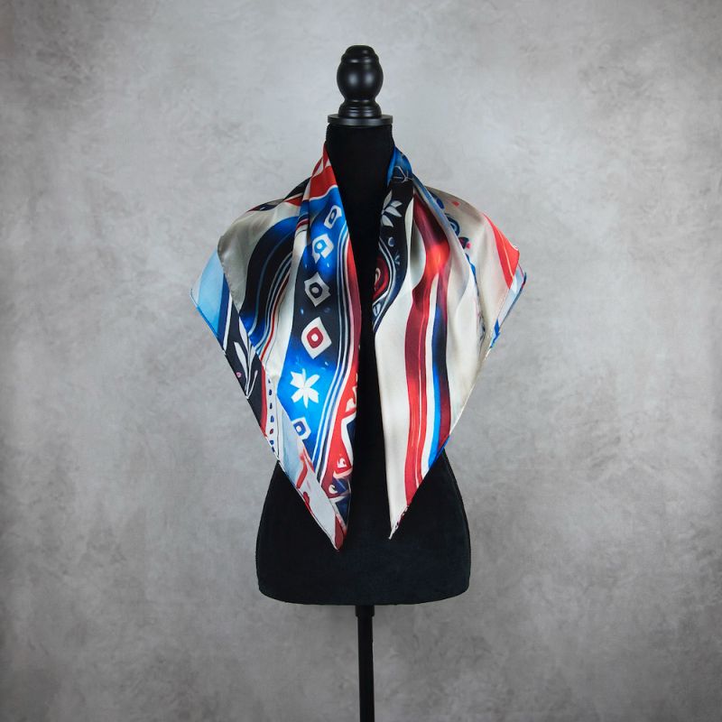 Módna hodvábna šatka SLOVENSKÁ VLAJKA, 90 x 90cm, MADE IN SLOVAKIA
