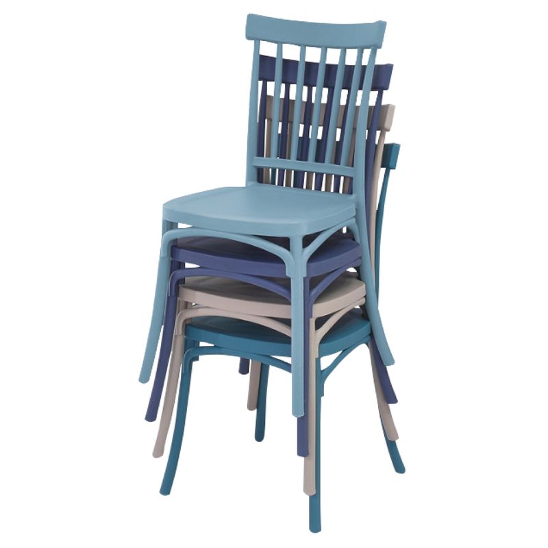 Stohovateľná stolička, modrý plast, SAZEN