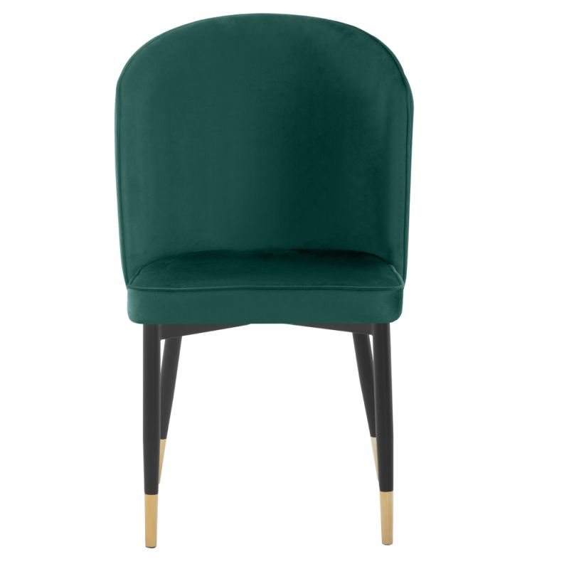 Jedálenská stolička, zelená Velvet látka, nohy kov čierny, UDAJA
