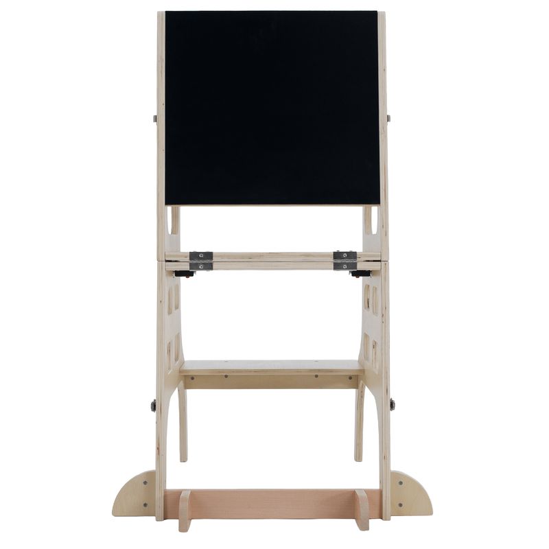 Montessori učiaca veža 3v1 s tabuľou, prírodná, MAGAN