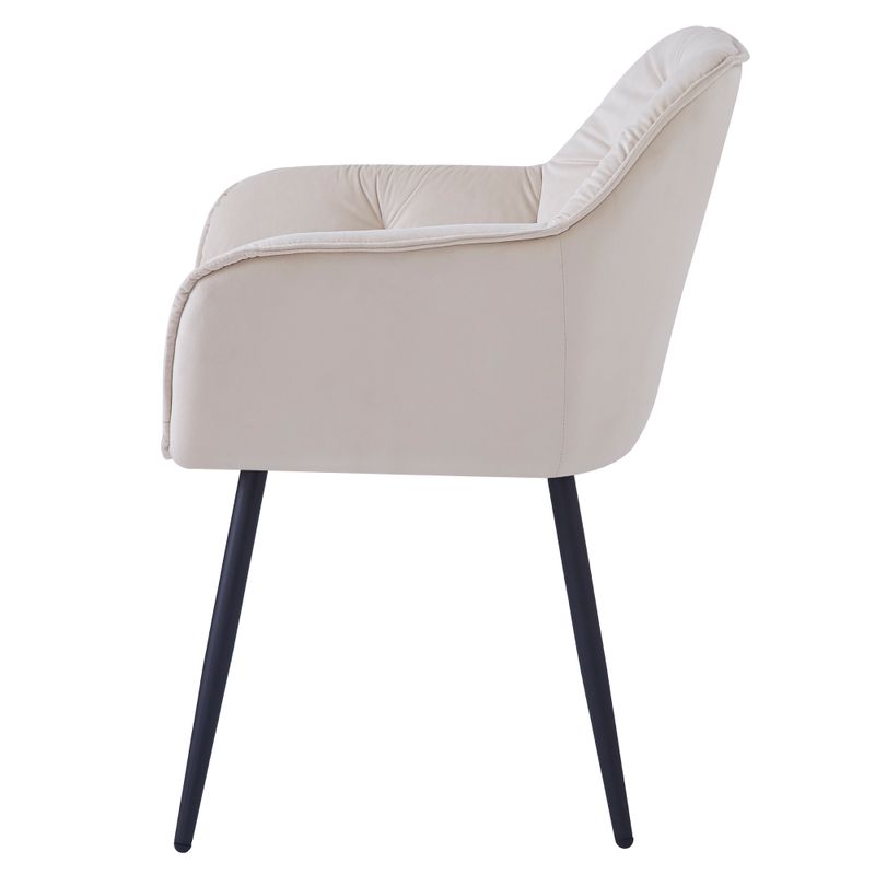 Dizajnové kreslo, béžová Velvet látka, nohy kov čierny, FEDRIS NEW