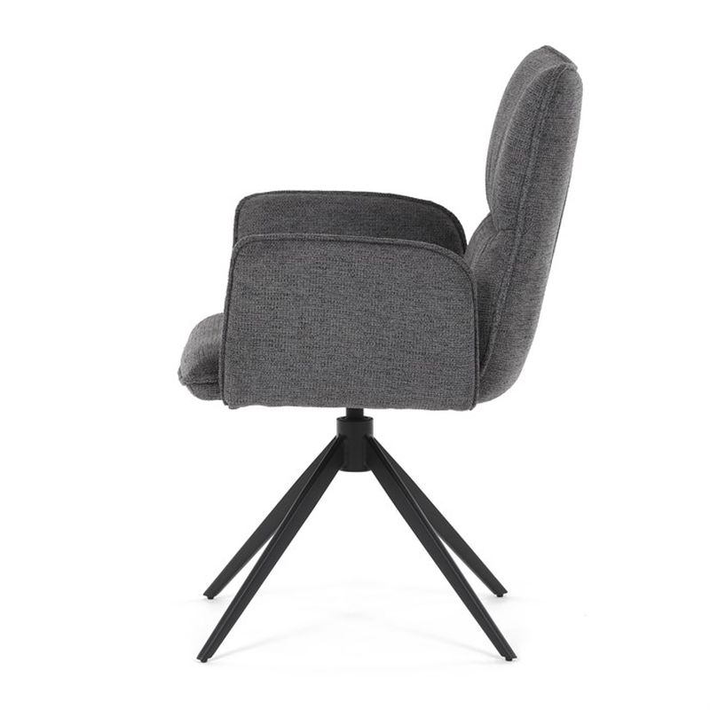 Jedálenská stolička, otočná, sivá, látka, DCH-D1328 GREY2
