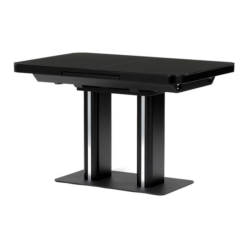 Jedálenský stôl 120-160x80cm, rozkladací, MDF, čierny, HT-D1926 BK