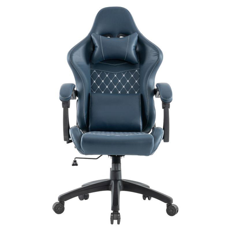 Kancelárske, herné kreslo, modrá koža, SAMIE