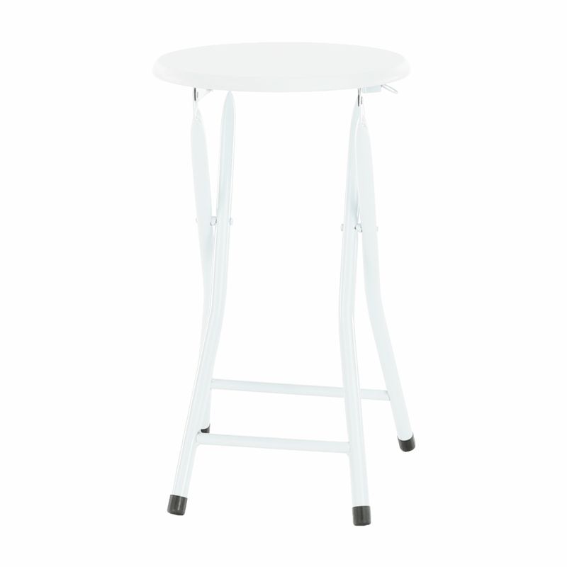 Skladacia stolička, 30cm, biela, kov, MDF, AMADEO NEW