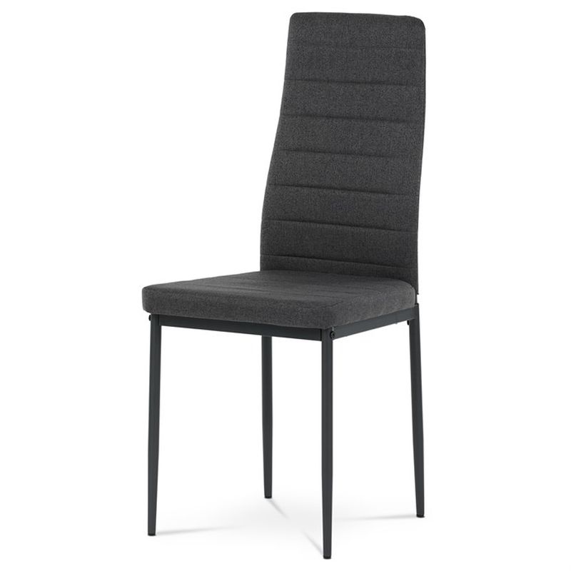 Jedálenský set 1+4, 130x70cm, keramika, biely, látka čierna, ASE-1004 BK2