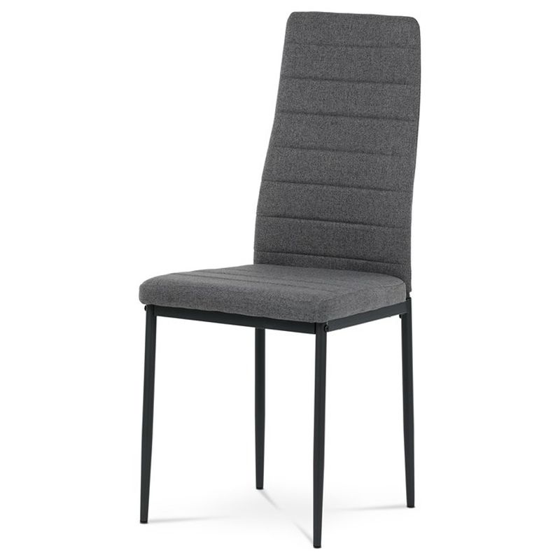 Jedálenský set 1+4, 130x70cm, keramika, biely, látka sivá, ASE-1004 GREY2