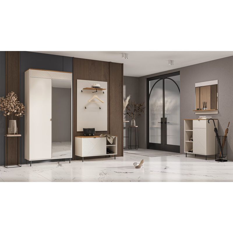 Zrkadlo, 70x70cm, kašmír, dub castello, EYCO