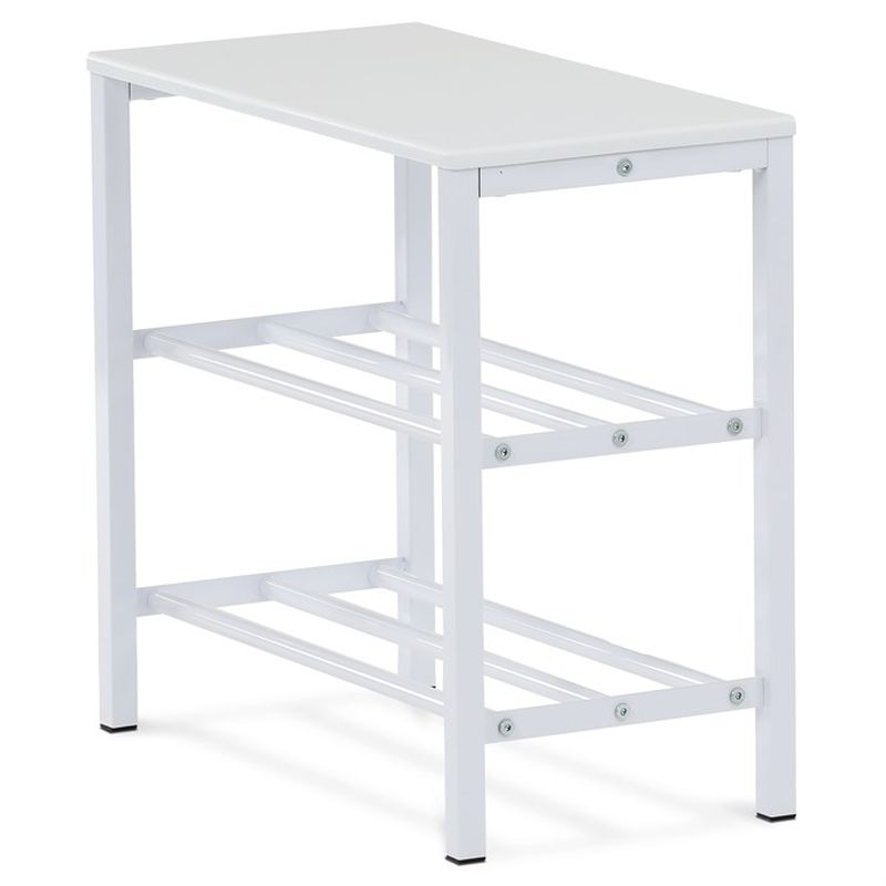 Botník, 50cm, kovový, biely, MDF doska, 83168-42 WT