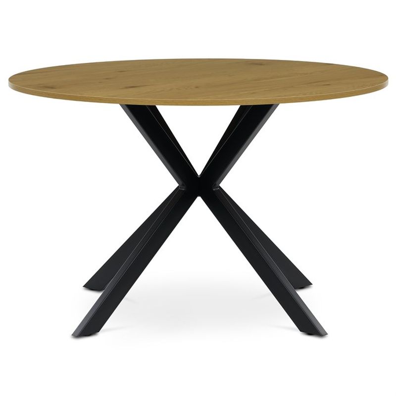Jedálenský stôl, okrúhly, 120cm, MDF, kov, divoký dub, HT-F4120 OAK