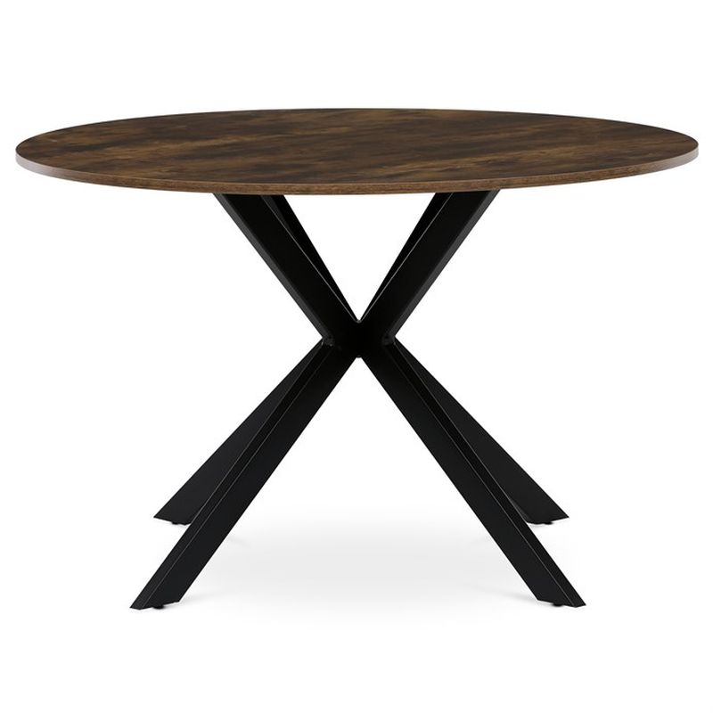 Jedálenský stôl, okrúhly, 120cm, MDF, kov, staré drevo, HT-F4120 OLW