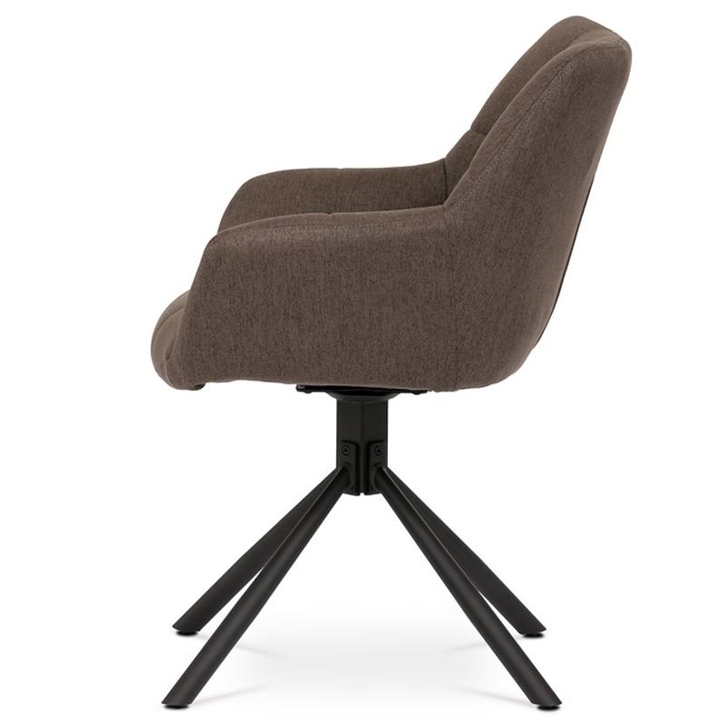 Jedálenská stolička, hnedá, hladká, látka, HC-532 BR2