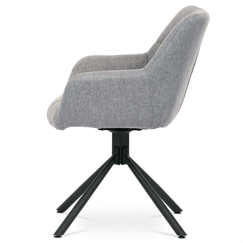 Jedálenská stolička, sivá, hladká, látka, HC-532 SIL2