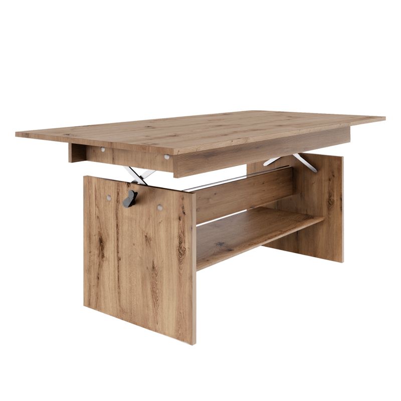 Jedálenský a konferenčný stôl, 120x70cm, rozkladací, DTD, dub artisan, LAVKO NEW