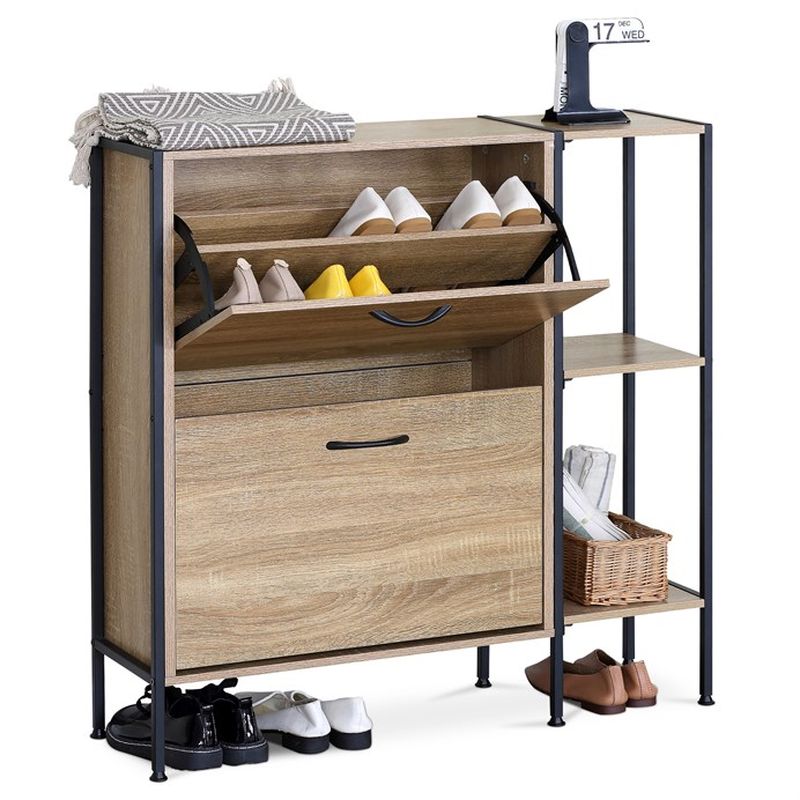 Botník, 88cm, MDF dub, kov, ABO-G1008 OAK