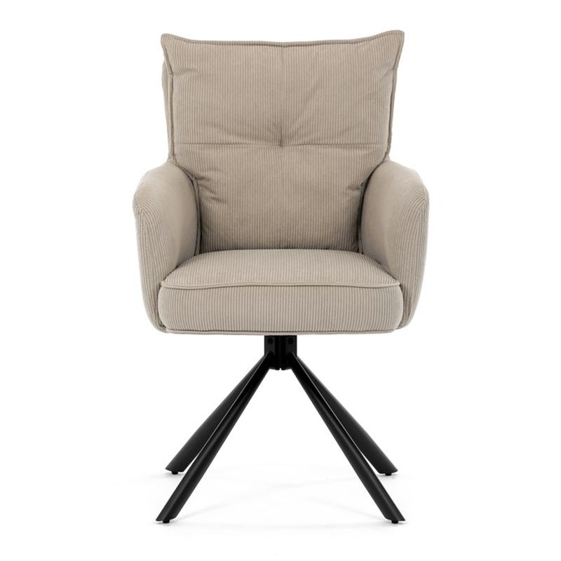 Jedálenská stolička, béžová, manšestrová, látka, HC-X1128 LAN2