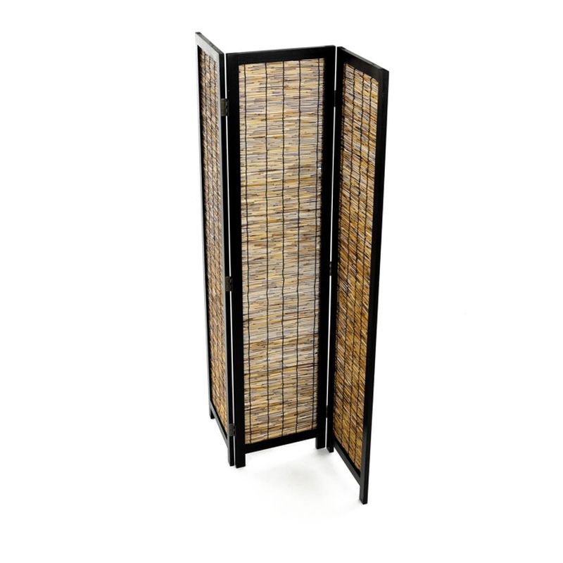 Paraván, 121cm, masív, hnedý, EF-L174 BK