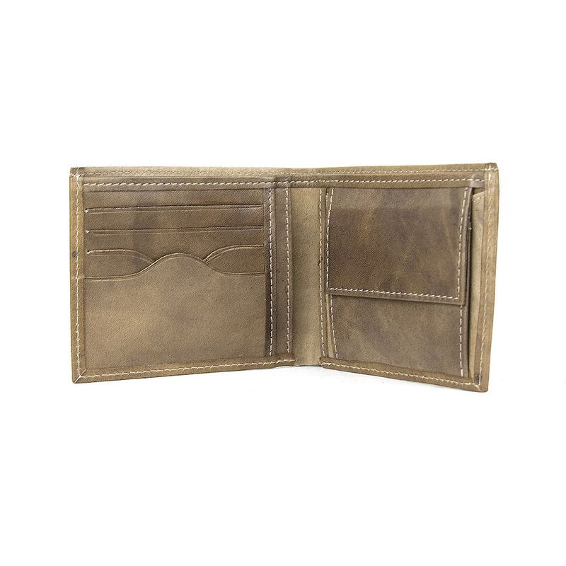 Elegantná peňaženka z pravej kože č.8406 v khaki farbe, ručne natieraná