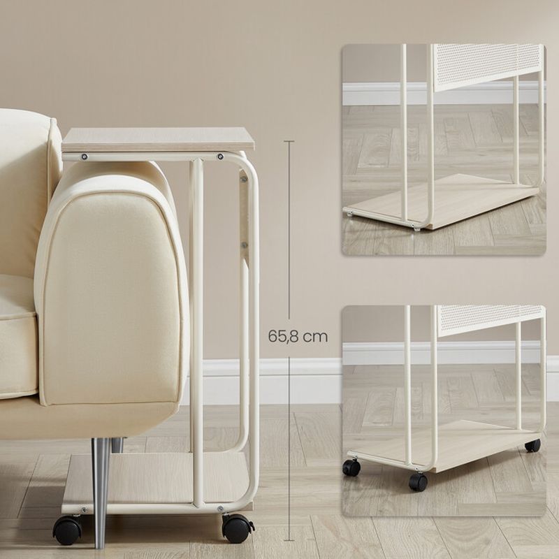 Odkladací stolík, 55x32cm, bielený dub, AKF-E1012 CRM