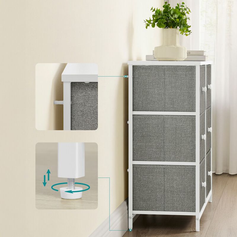 Komoda, 80cm, kov, sivá, AUK-E1032 GREY