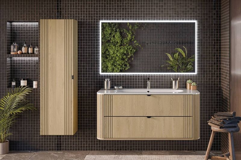 Vysoká skrinka, 40cm, dub cremona, OVALIA CREMONA 80-40-1D