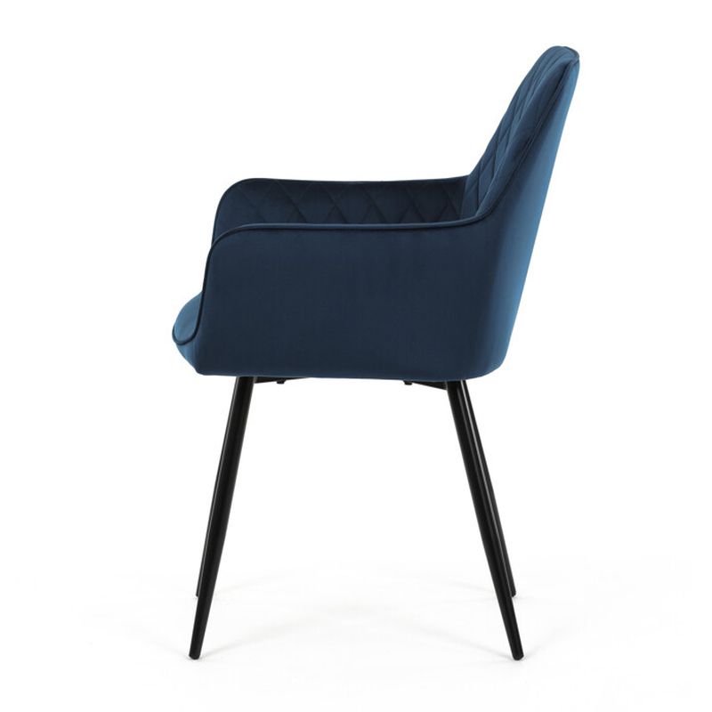 Jedálenská stolička, modrá, zamatová, látka, DCH-215 BLUE4
