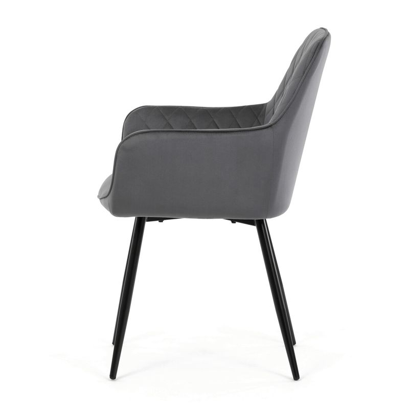 Jedálenská stolička, sivá, zamatová, látka, DCH-215 GREY4