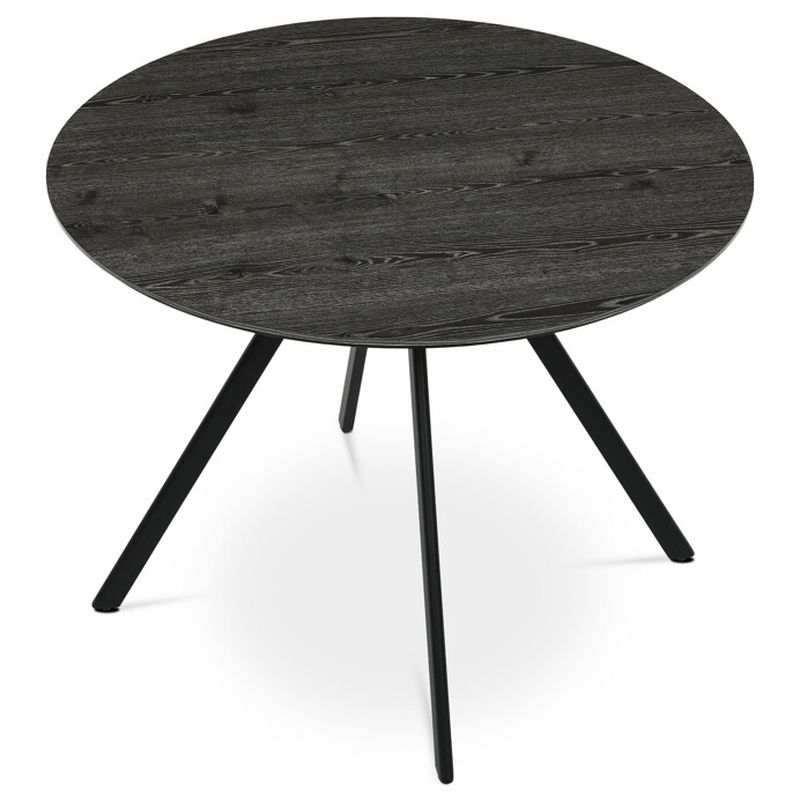 Jedálenský stôl, okrúhly, 100cm, lamino, kov, sivý dub, HT-R5010 GREY