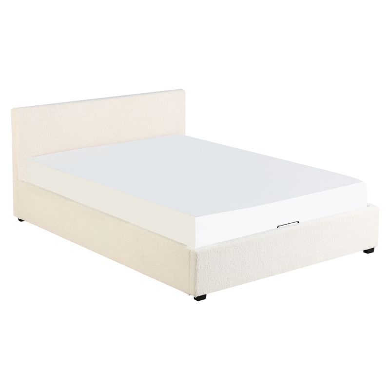 Manželská posteľ, 180x200, s roštom, biela, LUNELA