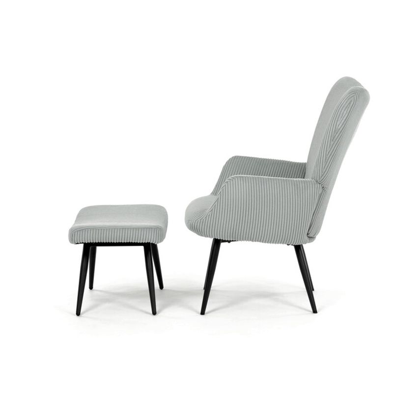Relaxačné kreslo, modrá manšestrová látka, AK-L7285 BLUE6