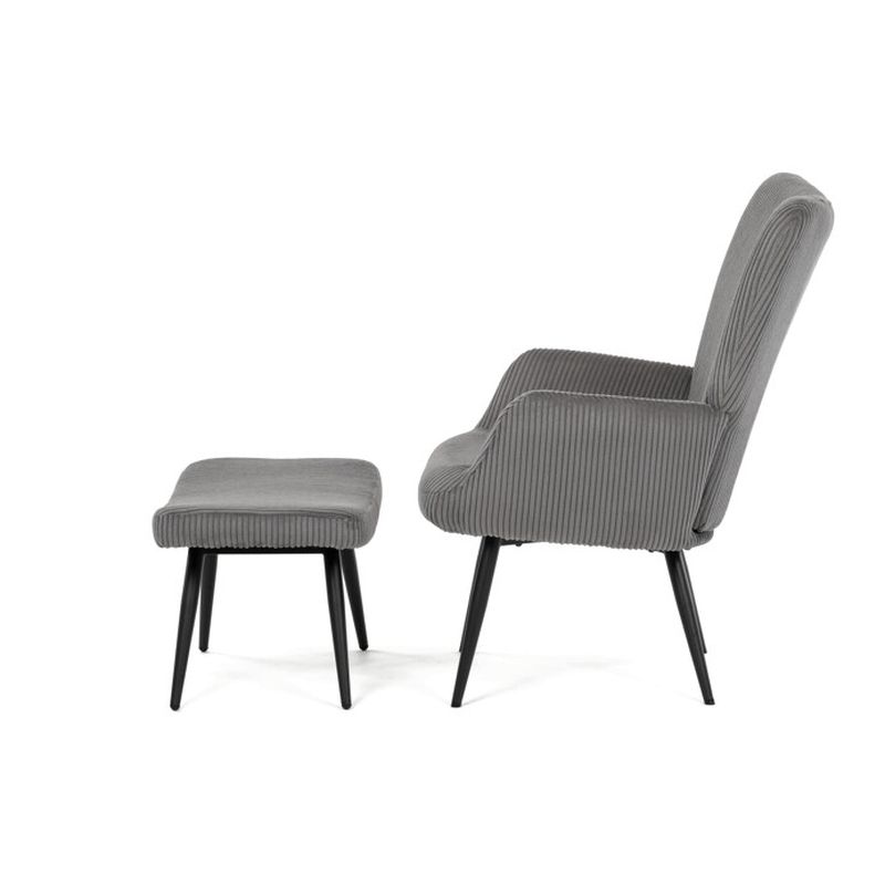 Relaxačné kreslo, sivá, menšestrová, látka, AK-L7285 GREY6
