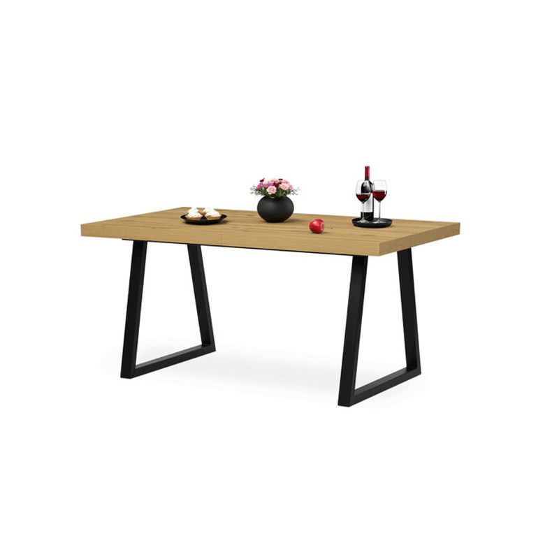 Jedálenský stôl 160-240x90 cm, rozkladací, lamino, dub, HT-R5624 OAK