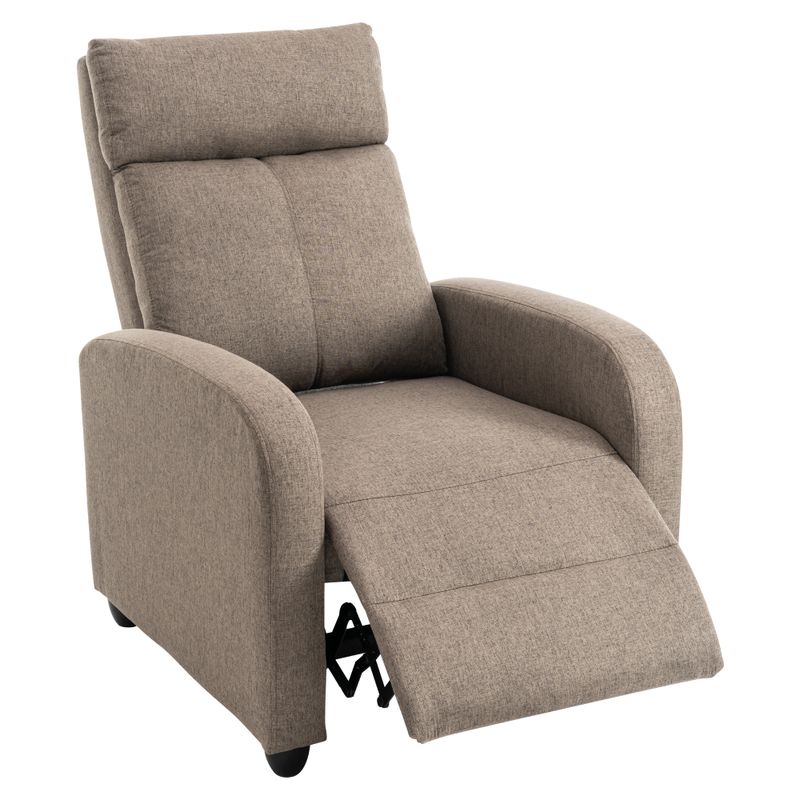 Relaxačné kreslo, hnedá látka, KRESO NEW - posledný kus