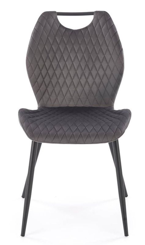 Jedálenská stolička, sivá látka, nohy kov čierny, K-569