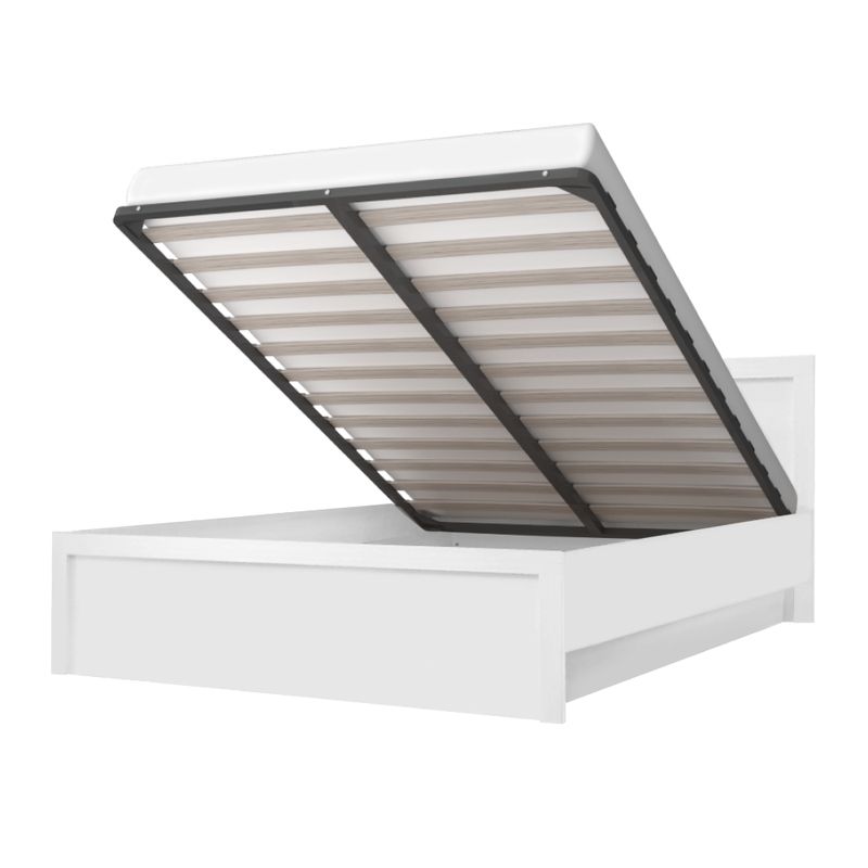 Manželská posteľ, 160x200, s roštom, biela, JESI NEW