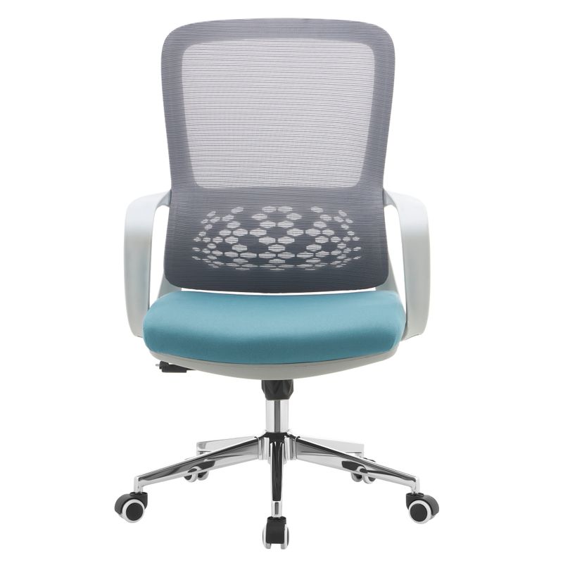 Kancelárske stolička, sivá sieťovina, modrá látka, FOSTER TYP 2