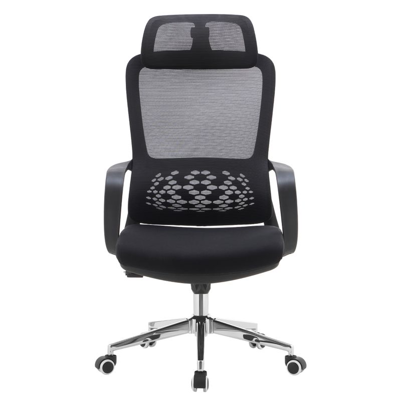 Kancelárske kreslo, čierna sieťovina a látka, FOSTER TYP 1