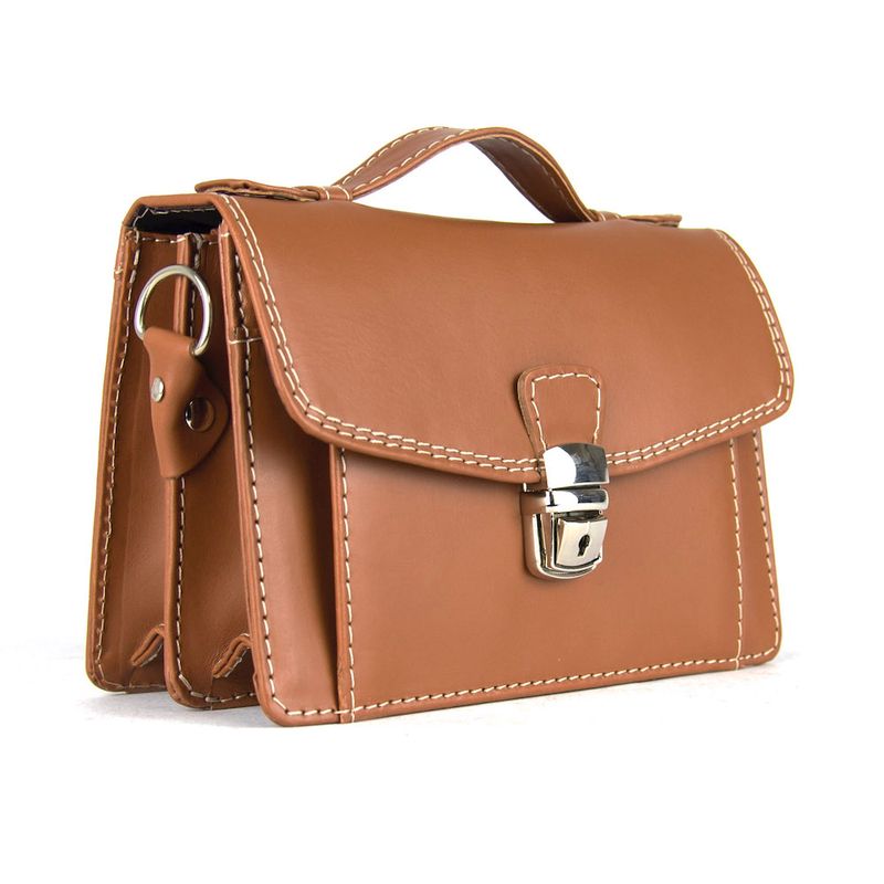 Luxusná kožená etuja č.7847, viacúčelové púzdro vo svetlo hnedej farbe