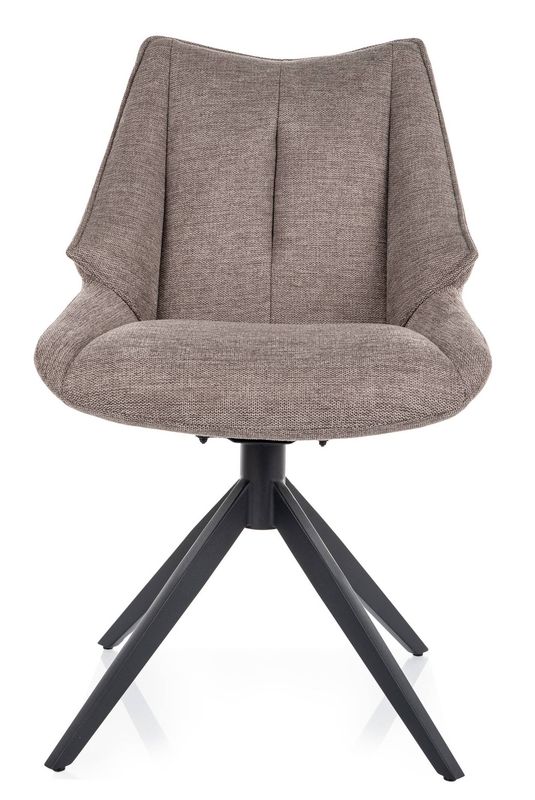 Jedálenská stolička, béžová látka, nohy kov čierny, CODA BREGO