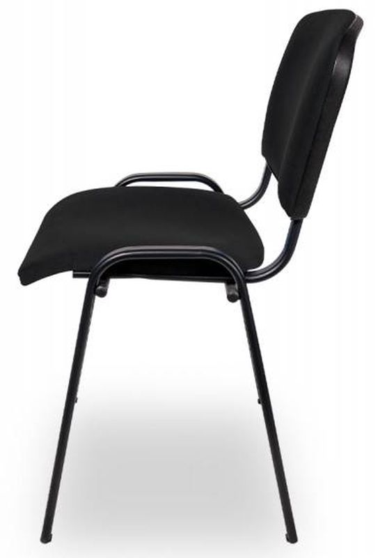 Kancelárska stolička, čierna látka, kov čierny, ISO STANDARD BL