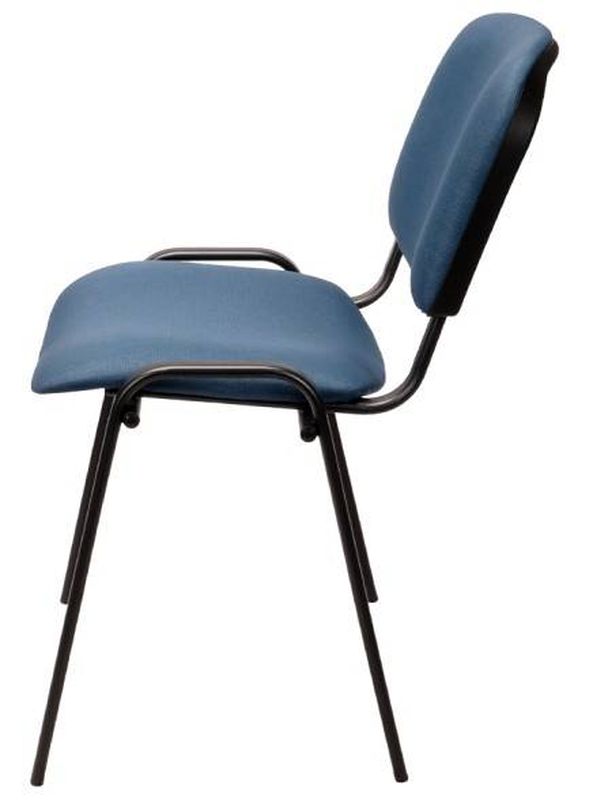 Kancelárska stolička, modrá látka, kov čierny, ISO STANDARD BL