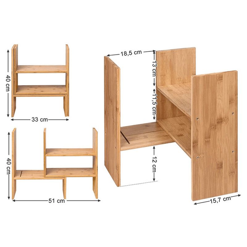 Polička, 33-51cm, bambus, prírodný, AUK-E1045 NAT