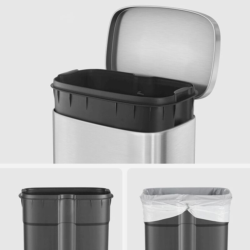 Kôš na odpadky, 35cm, kov, strieborný, AUK-E1103 CR