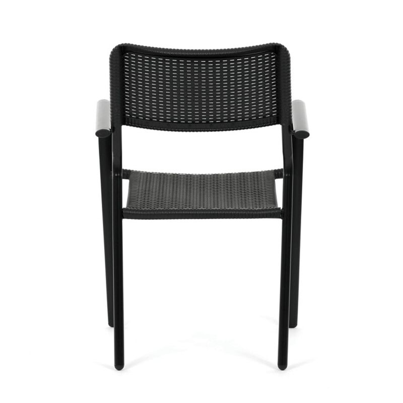 Záhradná stolička, kov, plast, čierna, AZC-H1021 BK