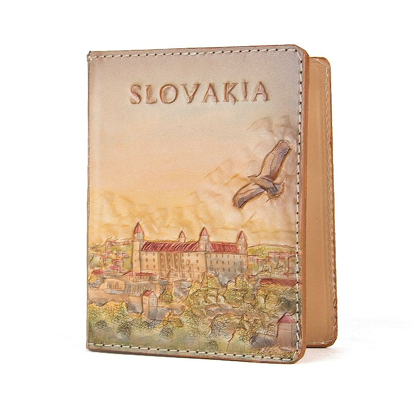 Ručne tvarovaný, vyklepávaný reliéfny kožený zápisník – Slovensko, Bratislavský Hrad 2