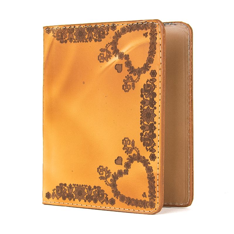 Handmade kožený zápisník – gravírovaný motív Folk