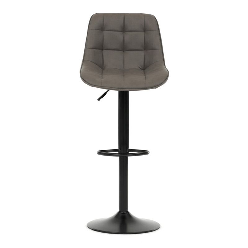 Barová stolička, sivá látka, noha čierna, AUB-V3066 GREY3
