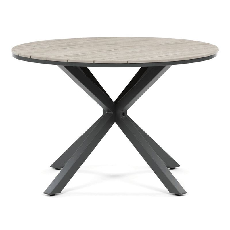 Záhradný stôl 110x110cm, hliník, polywood, sivá, AZT-S1430 GREY